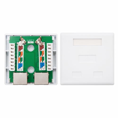 roseta superficie rj45 cat.5e ftp 2 tomas, blanco