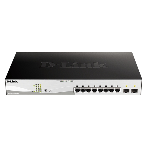 switch semigestionable d link dgs 1210 10mp/e 8p giga con poe (130w) + 2p giga combo rack