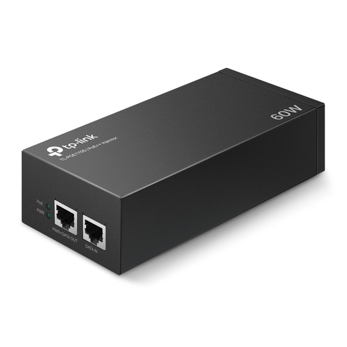 poe injector tp link poe170s 2p gigbit 60w pasa datos y alimentacion por el mismo cable hasta 100 metros plug and play