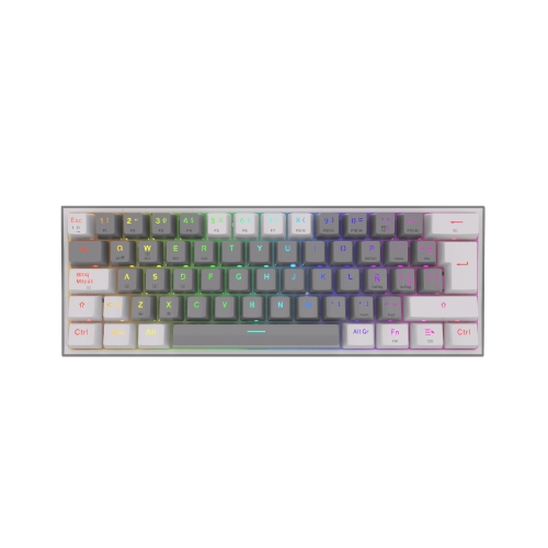 redragon fizz pro teclado mecanico gaming inalámbrico rgb español la gris/blanco