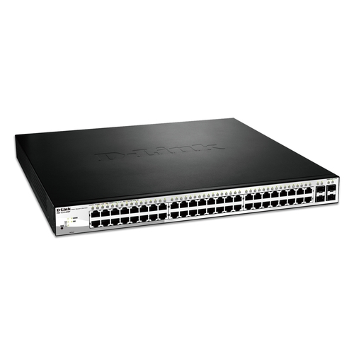 switch semigestionable d link dgs 1210 52mp/e 48p giga poe (370w) + 4p giga combo rack