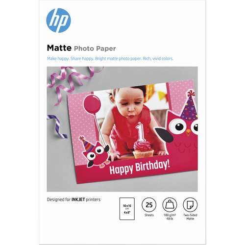 hp papel foto mate 10x15cm 25hojas