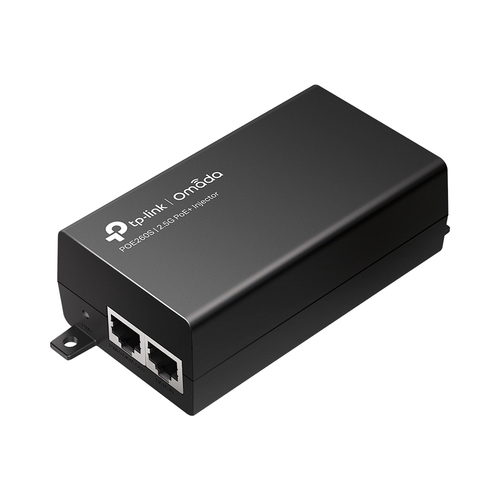 poe injector tp link poe260s 2p 2.5gbps 30w pasa datos y alimentacion por el mismo cable hasta 100 metros plug and play