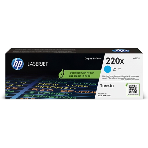 toner hp #220x cyan color ljet pro 4202 4302 terrajet 5.500p.