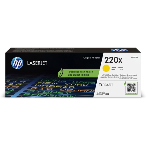 toner hp #220x amarillo color ljet pro 4202 4302 terrajet 5.500p.