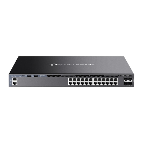 switch gestionable l3 tp link sg6428x 24p gigabit con 4 slots sfp+ 10g puerto de consola rj45/usb c rack 1u 19