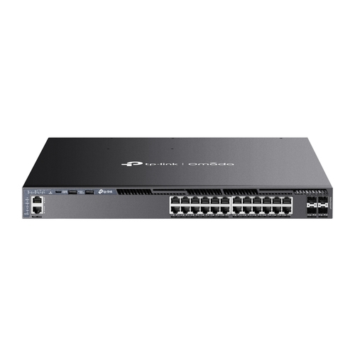 switch gestionable l3 tp link sg6428xhp 24p gigabit poe+ con 4 slots sfp+ 10g puerto de consola rj45/usb c rack 1u 19