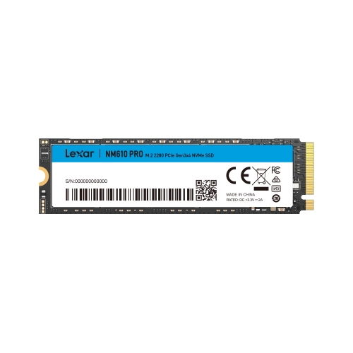 lexar nm610pro 500gb m.2 2280 pcie gen3x4 nvme hasta 3300mb/s lectura hasta 1700mb/s escritura 3 años garantía
