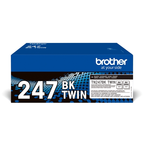 brother pack de 2 cartuchos detoner negro de larga duracion tn247bktwin/tn247bktwin
