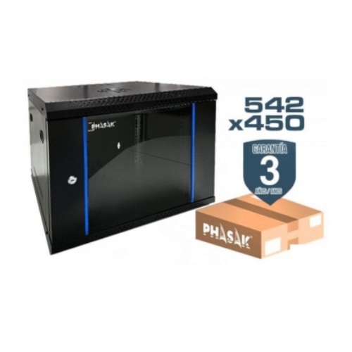 rack mural phasak 19" / 7u / 542x450 / negro / desmontado