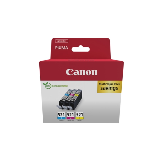 canon cli521cmy multi ecopack pack 3 colores carton