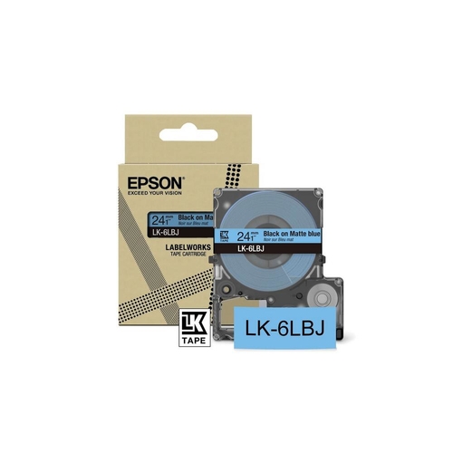 epson cartucho de etiquetas matte tape blue/black 24mm(8m) lk 6lbj