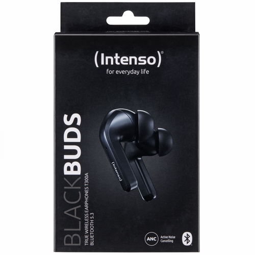 intenso buds t300a auriculares tws con anc black
