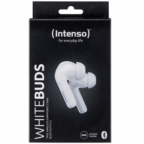 intenso buds t302a auriculares tws con anc white