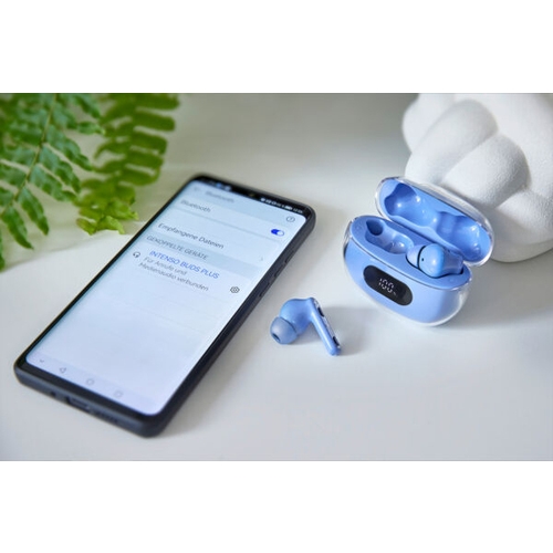 intenso | buds plus auriculares tws anc+enc | azul