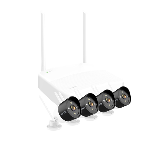 tenda k4w 3tc kit de videovigilancia 4 canales 4 cámaras ip66 sobremesa/techo wifi 2,4ghz hdmi vga 1 x lan 1 x sata 1 x usb