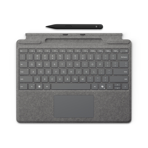 microsoft surface bundle teclado type cover + pen surface pro 10, pro 9, pro 8 plata