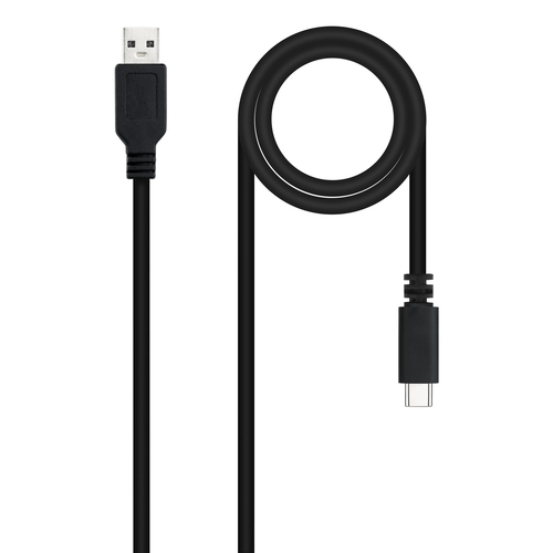 cable usb 2.0 3a, tipo usb c/m a/m, negro, 1.5 m
