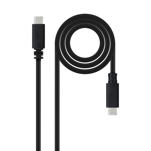 cable usb 2.0 3a tipo usb c/m usb c/m, negro 1.5 m