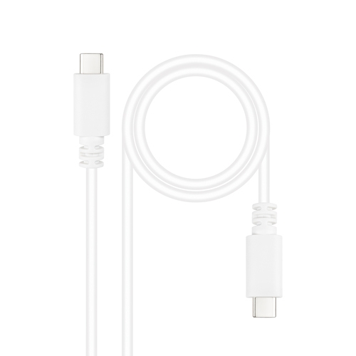 cable usb 2.0 3a tipo usb c/m usb c/m blanco 1.0 m