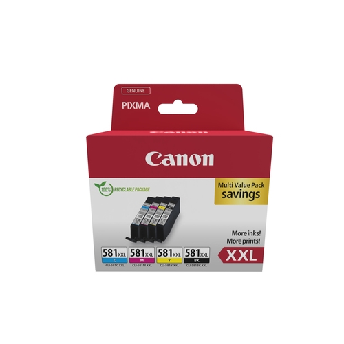 canon cartucho cli581xxl cian/magenta/amariallo/negro multipack ecopack pixma tr8550 ts6250