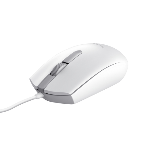 mouse trust tm 101 eco usb 3 botones y rueda desplazamiento 1200dpi color blanco 25320