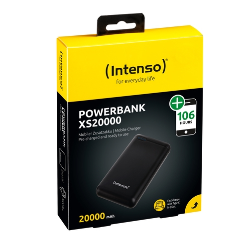 intenso powerbank xs20000 20000 mah black