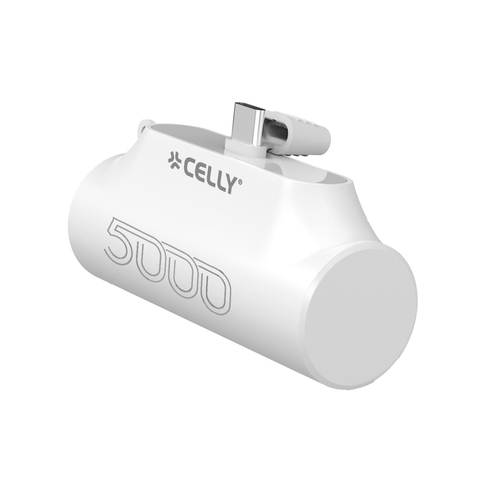 celly powerbank compacta usb c 5000 mah blanca
