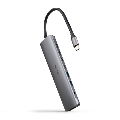 hub usb c 2xusb a+3xusb c+usb c carga+hdmi+audio