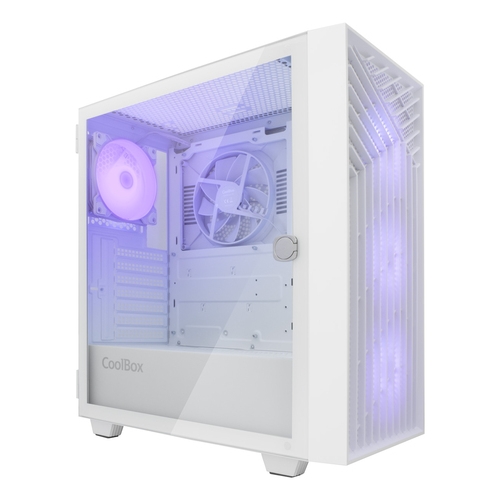 coolbox caja gaming atx ga300 gridline white