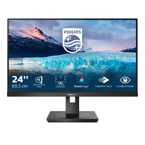 monitor profesional philips s line 242s1ae 23.8"/ full hd/ multimedia/ regulable en altura/ negro