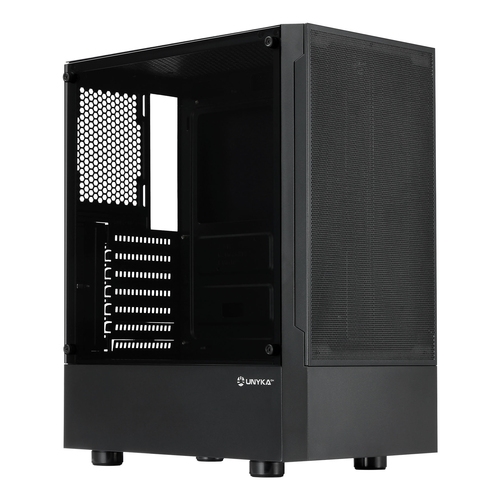 unykach aero c35 caja atx 2 x usb 3.0 1 x usb 2.0 hd audio fuente 500w 375x210x439 frontal mesh lateral cristal templado negra