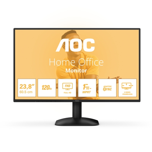 aoc 24b31h monitor 23.8" led ips fullhd 120hz respuesta 1ms hdmi, vga vesa 100x100mm color negro