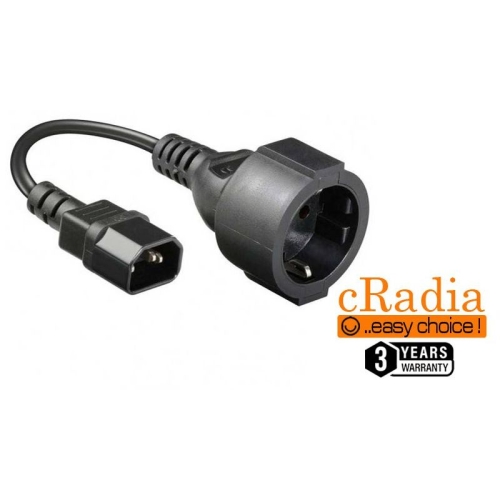 cable extensión alimentación externo c14/ schuko 0.30 m