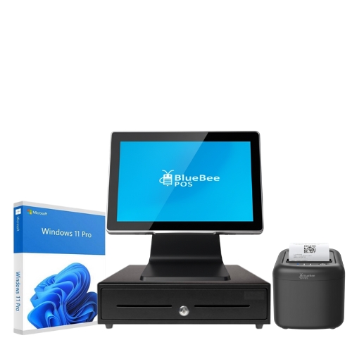 pos one pack: tpv compacto 15" j6412 impresora ticket cajón portamonedas w11p