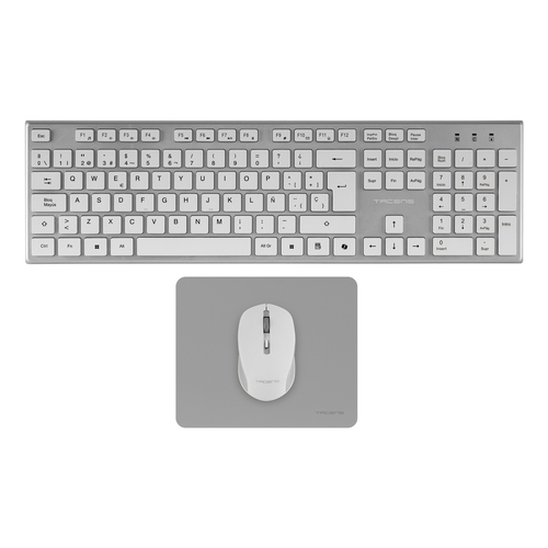 tacens 3en1 teclado+ratón+alfom inalámbrico blanco