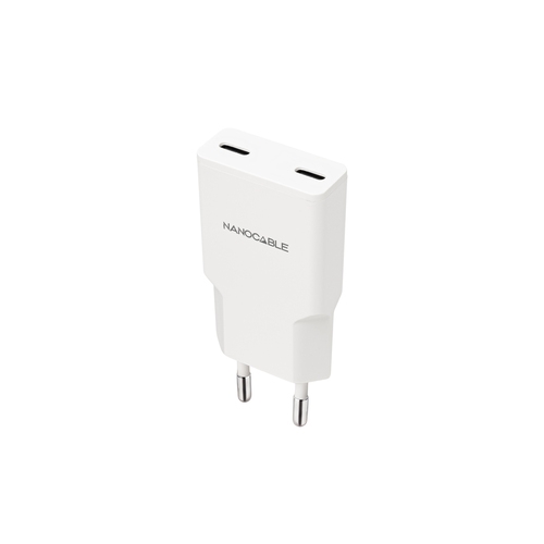 cargador 2xusb c/pd 20w, blanco