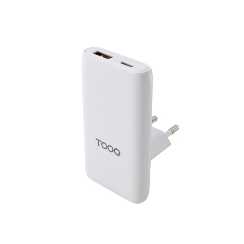 cargador pared gan usb c/pd+usb a/qc 65w, blanco