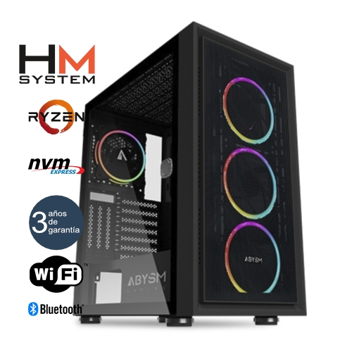 hm system ryzen kamp c1 gaming torre rgb amd ryzen 5 7600x 16gb 1tb m.2 nvme rtx 5070 ti 16gb 750 w 80+ gold 3 años garantía 30 días doa