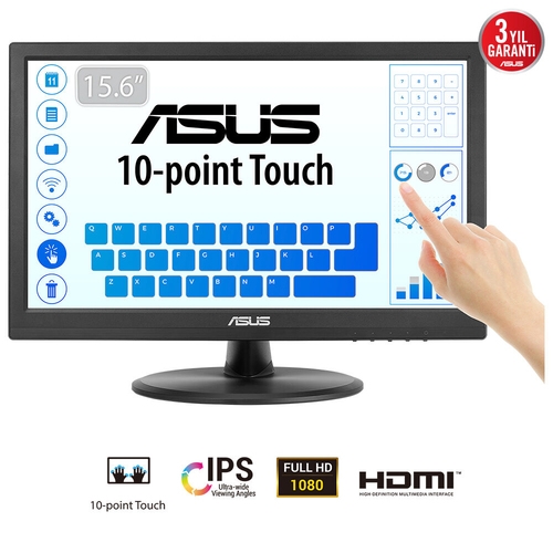asus vt169he monitor 15.6 táctil ips vga hdmi