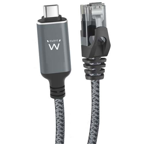 ewent cable usb c 3.1 a rj45 cat6 ftp, 1gbps, 1,5m