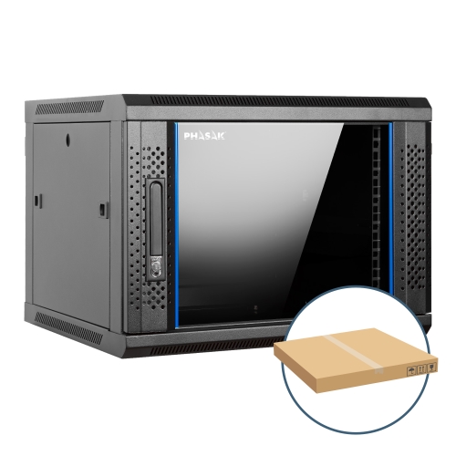 rack mural phasak 19" 9u 542x450 negro desmontado
