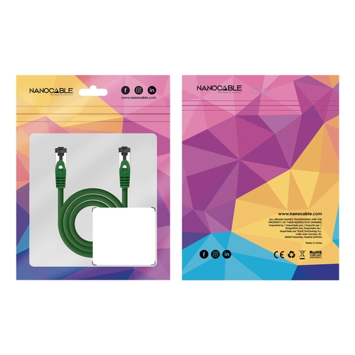 cable red cat.8.1 2ghz lszh sstp awg26 verde 25 cm