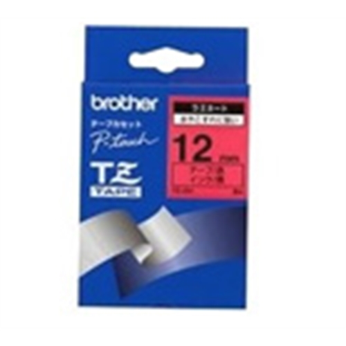 brother gloss laminated labelling tape 12 mm, black on red