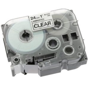 brother gloss laminated labelling tape 24mm, black/clear