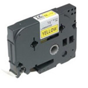 brother gloss laminated labelling tape 36mm, black/yellow