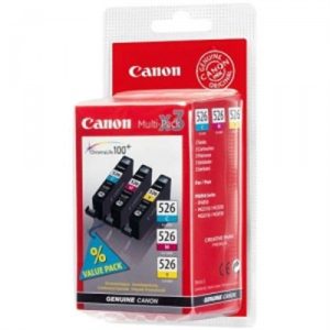 canon cartucho tricolor cli526c/m/y pack 3 cli /526 series mg /5250 ip/4850/4950 ix/6550