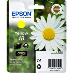 epson cartucho amarillo 18 claria home pack 1 expression home xp /102/205/305/405