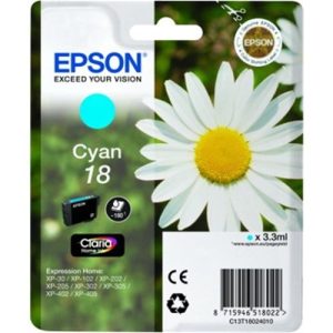 epson cartucho cian 18 claria home pack 1 expression home xp /102/205/305/405