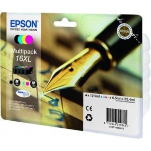 epson cartucho negro/tricolor 16xl pack 4 wf 2010w/2510wf/2520nf/2530wf/2540wf